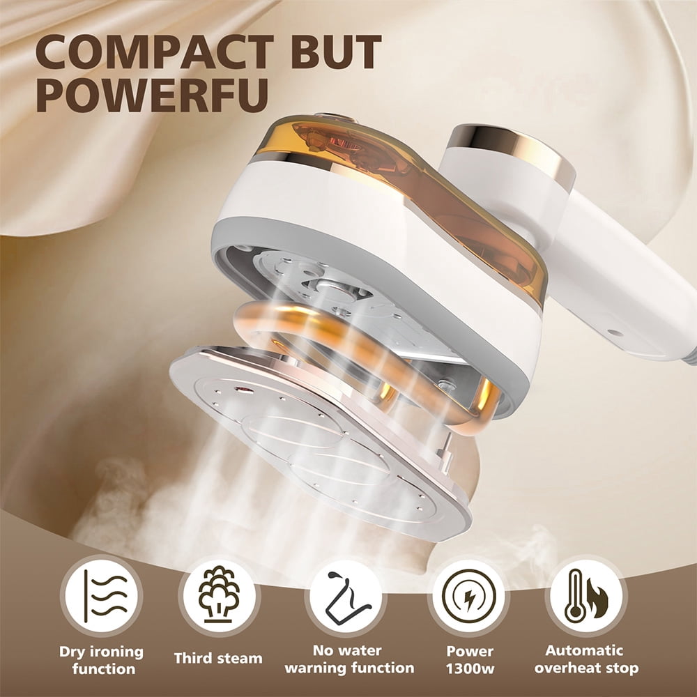 2 In 1 Portable Ironing Machine, Handheld Clothing Steam Iron, 1200W +20 Seconds Fast Heating,180°Rotation, LCD Display Ironing Mode, 7-Hole Pressurized Steam