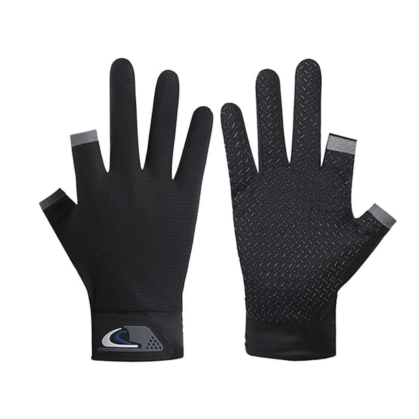 1 Par Guantes Ciclismo 2 Dedos Cortados Deporte Ciclismo Manopla Antideslizante (negro)