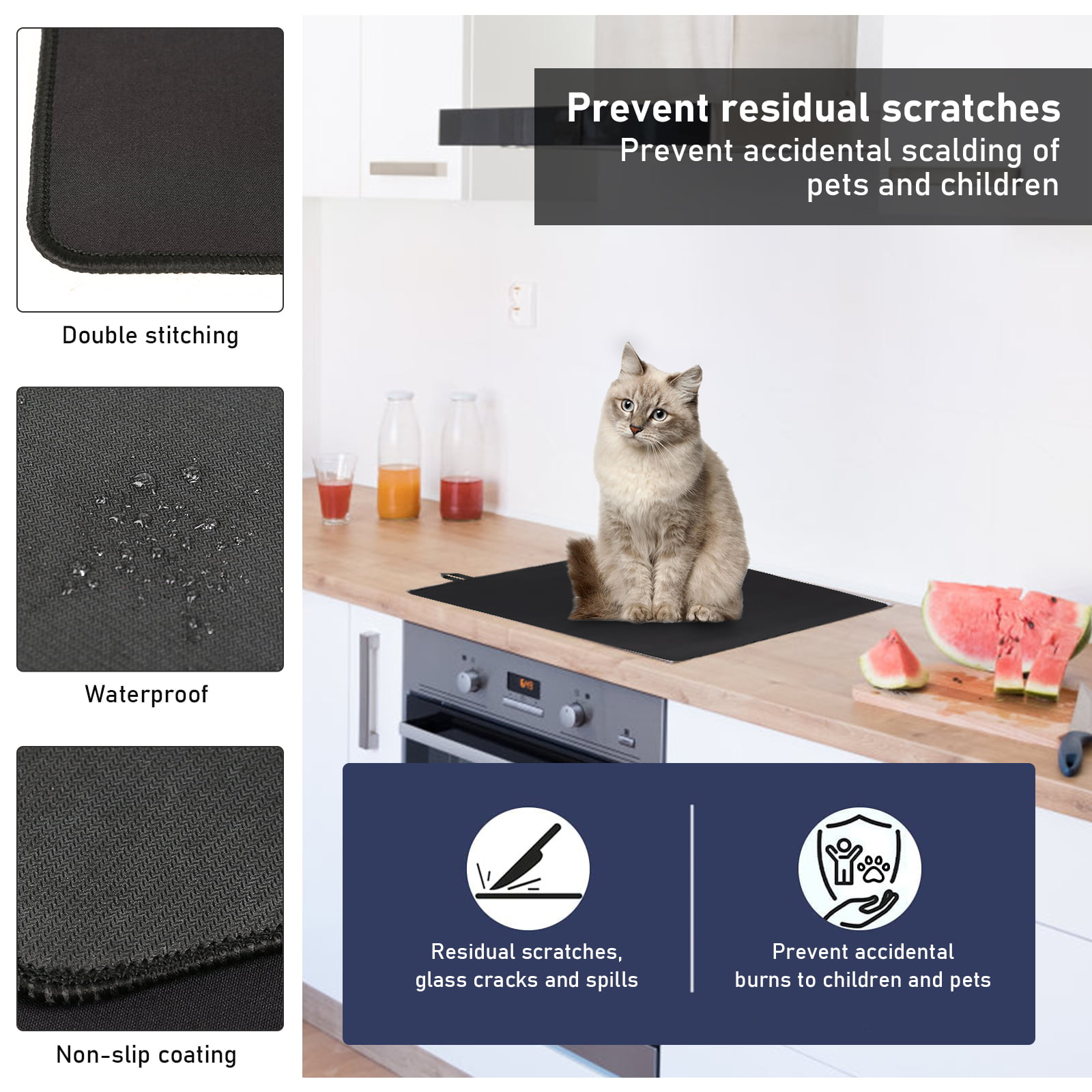 Natural Rubber Panel Protector,Glass Top Stove Cover Protector,Electric Stove Cover,Prevent Scratch,Expand Usage Space,Thickened and Non-Slip