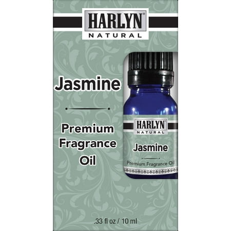 Best Jasmine Fragrance Oil 10 mL - Top Scented Perfume Oil - Premium Grade - by Harlyn - Includes FREE Cucumber Face & Body Nourishing (The Best Jasmine Perfume)