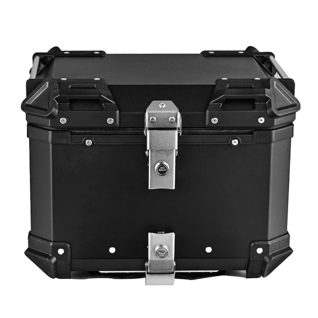 Riwcyla 36L Motorcycle Rear Trunk Aluminum Alloy Luggage Case Quick Release Motorbike Tail Storage Box Waterproof & Absorption with 2 Keys Reflective Sticker