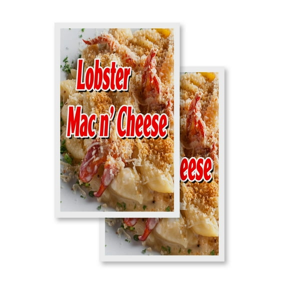 Lobster Mac N' Cheese (2-PACK) 24" x 36" Vinyl Decals | Sign Insert Peel & Stick Decals Stickers Window Signs