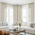 thumbnail image 6 of Pinch Pleated Extra Long Linen Curtains for Living Room,102 Inch Natural Color Oatmeal Beige Pleat Drapes, 6 of 17