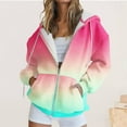 thumbnail image 2 of Viikei Zip Up Hoodies for Women Sweatshirt for Women Women's Casual Printed Zippered Long Sleeved Hooded Sweatshirt Jacket Top, 2 of 3