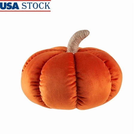 Decorative Velvet Pumpkin Pillow Soft Fall Accent Home Harvest Display Comfort