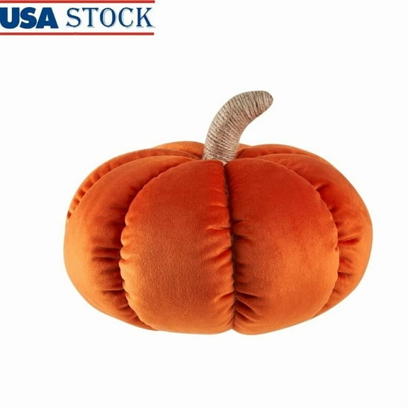Decorative Velvet Pumpkin Pillow Soft Fall Accent Home Harvest Display Comfort