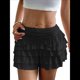 thumbnail image 2 of Faldas Vaporosas para Mujer, Faldas Pantalón con Volantes y Lazo, Minifaldas de Cintura Alta para Adolescentes, Faldas Pantalón de Tenis para Verano Negro M, 2 of 8