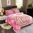 thumbnail image 5 of JML Plush Raschel Korean Printed Fleece Blanket Pink King Floral, 5 of 5
