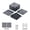 Gray, variant on 44 Pack  Plastic Interlocking Deck Tiles,(12pcs Edge strips+4pcs Corners)Outdoor Patio Flooring, 12"x12" Interlocking Decking Tile Outdoor All Weather Use, Waterproof Patio Pavers for Pool Balcony