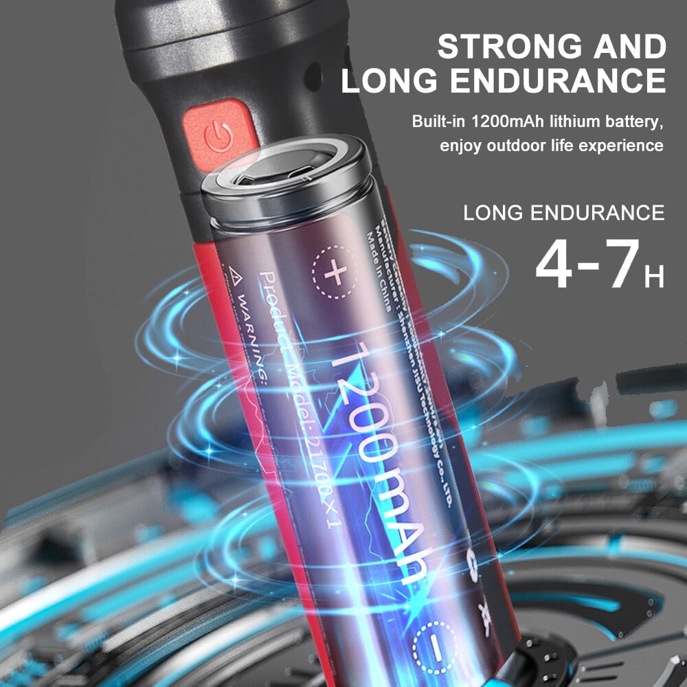 Mijomi W25 400LM Flashlight COB+LED Work light LED Torch Light lampu suluh USB Flashlight Rechargeable Lamp Repair Light Camping Outdoor Lamp With Hook Built-In 1200mAh Battery Portable Flashlight