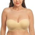 thumbnail image 1 of Wingslove Women's Strapless Full Figure Bra Underwire Multiway Contour Plus Size Bra Nude 42B, 1 of 16