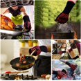 thumbnail image 5 of Guantes de silicona antideslizantes para barbacoa, horno, horno, guantes para hornear resistentes al calor, guantes para chimenea, guantes para chimenea, guantes para chimenea hasta 800 °C (rojo) TUNC Sencillez, 5 of 5