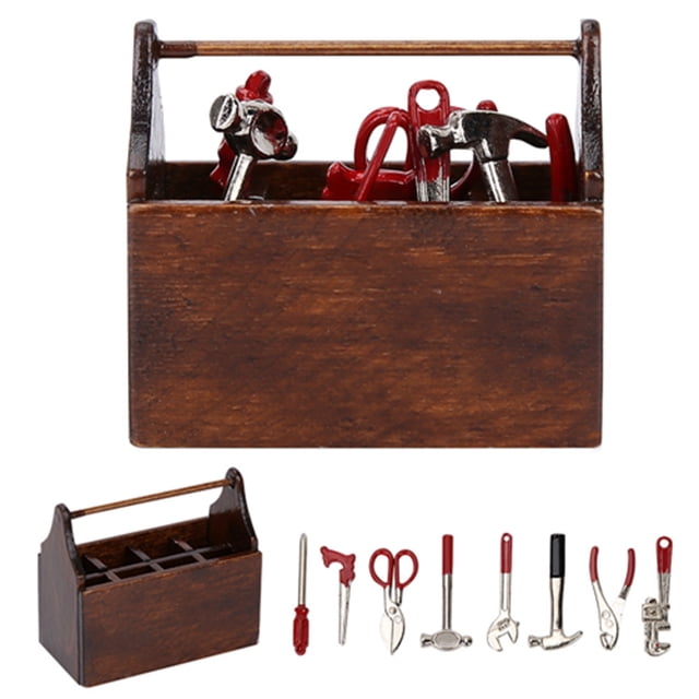 Mini Caja de Herramientas en Miniatura, Juguetes para Niños, Mini Caja de Herramientas, Herramientas para Casa de Muñecas, Modelo de Caja de Herramientas de para Casa de Muñecas