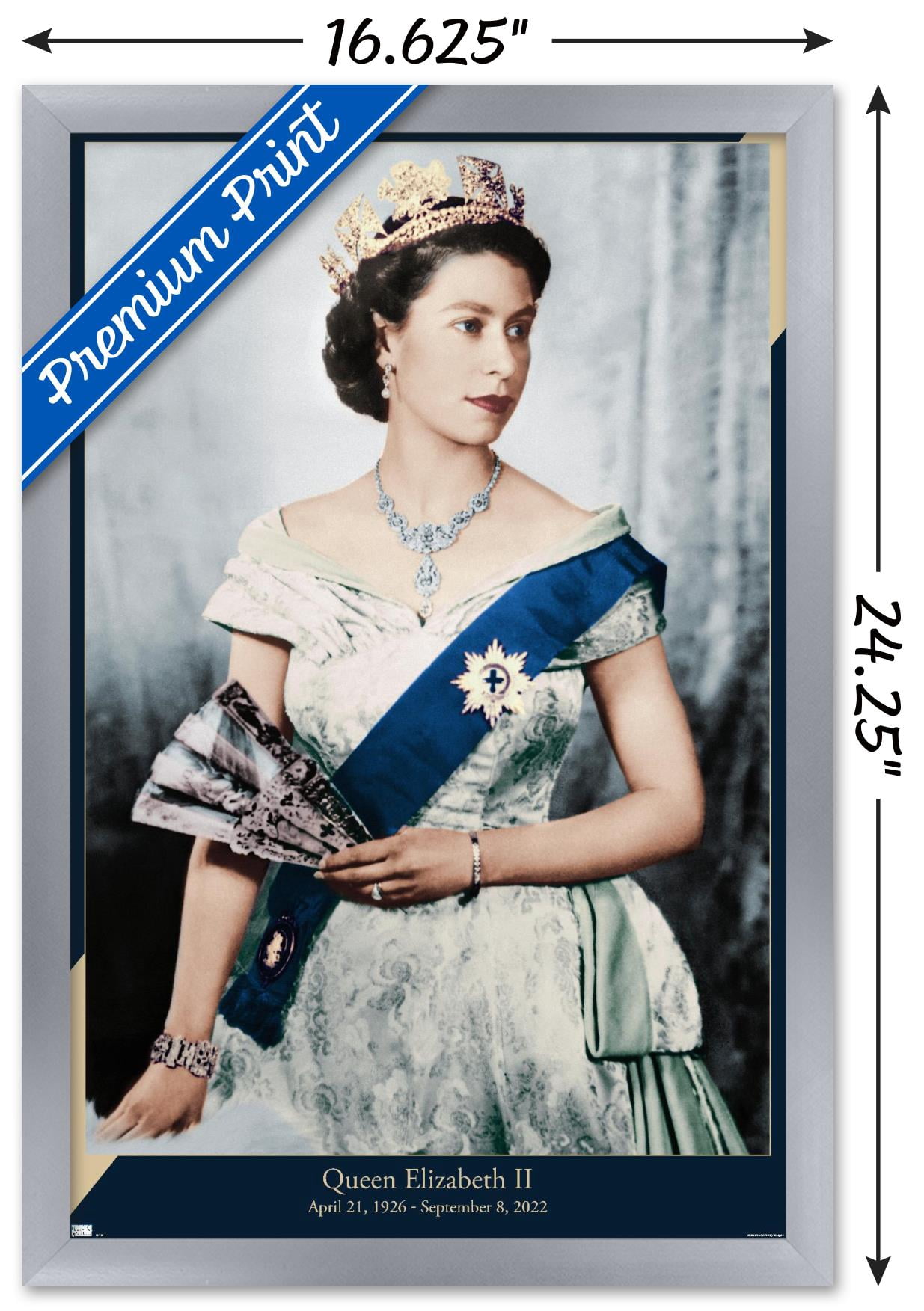 Queen Elizabeth II - Queen Wall Poster, 14.725" x 22.375" Framed