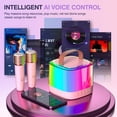 thumbnail image 3 of Máquina de karaoke TAEMVV Mini rosa con Bluetooth, 2 micrófonos LED, 3 of 8