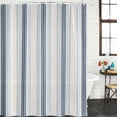 thumbnail image 3 of Blue Beige Waterproof Fabric Shower Curtain,Modern Abstract Gradient Vertical Stripes Waterproof Fabric Shower Curtain for Bathroom Curtains Bathtubs Shower Curtains with 12 Hooks Standard 72x72, 3 of 8