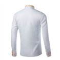 thumbnail image 3 of Blusa informal de manga larga con bordado de escote para hombre Pompotops  oipoqjl28174, 3 of 8