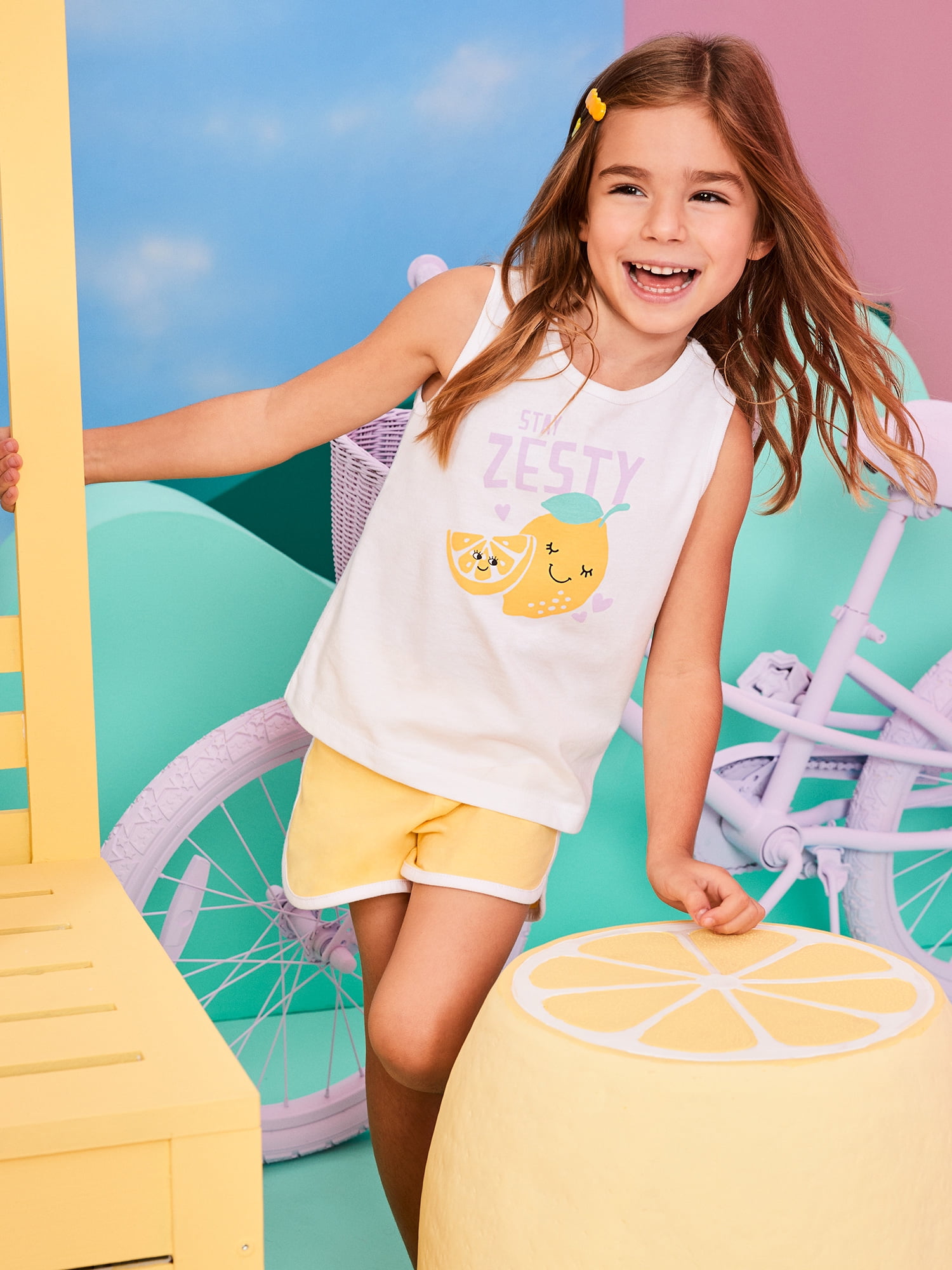 Garanimals Newborn, Baby & Toddler Girl Cotton Graphic Tank Top, Sizes 0-6T
