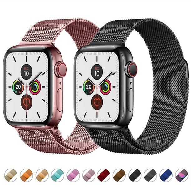 Milanese Loop Apple Watch Milan Tali 6 Band 42mm 38mm 40mm 44mm Correa de pulsera de acero inoxidable para iwatch Series 5 4 3 2 1 6 SE Walmart en linea