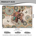 thumbnail image 7 of HUIACONG Boho Floral Horse Print Car Trunk Mat, Wipe Clean Stitched Edge Polyester 29" x 39", Moisture Resistant Non-Slip All, Fast Install Universal Fit for SUVs Sedans Trucks, 7 of 7
