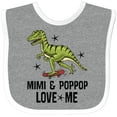 thumbnail image 3 of Inktastic Mimi and PopPop Love Me Dinosaur Boys Baby Bib, 3 of 4