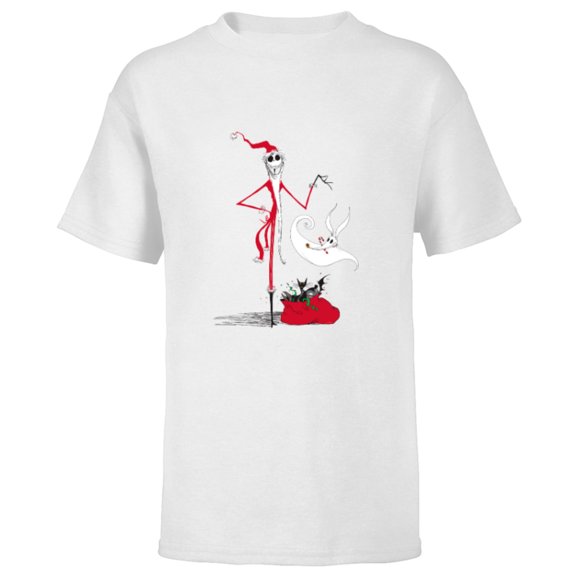 Disney Nightmare Before Christmas Holiday Jack & Zero - Short Sleeve T-Shirt for Kids - Customized-White