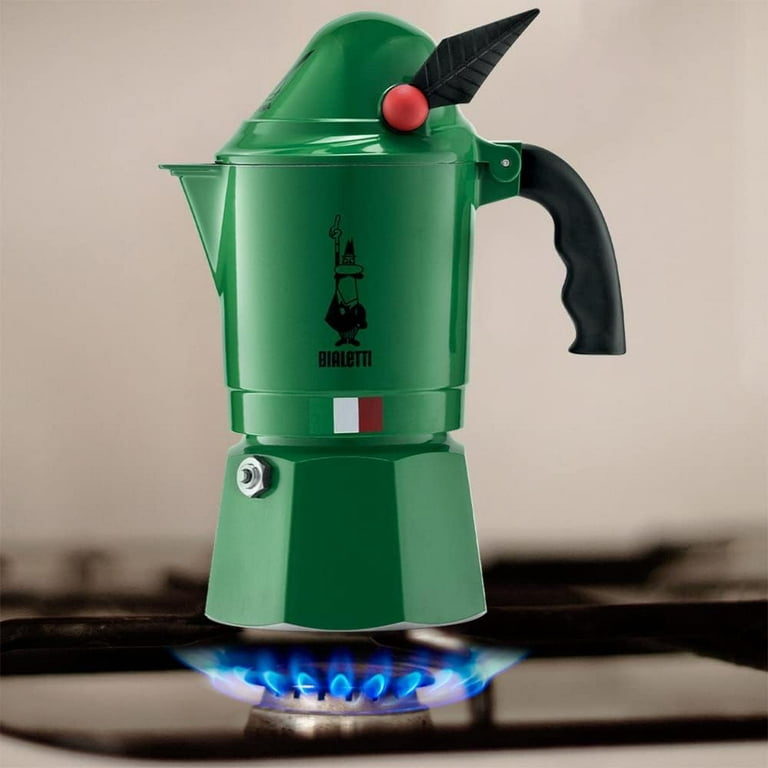 Bialetti Moka Express Alpina, 3-Cup Stovetop Espresso Machine, Green —  Piccolo's Gastronomia Italiana