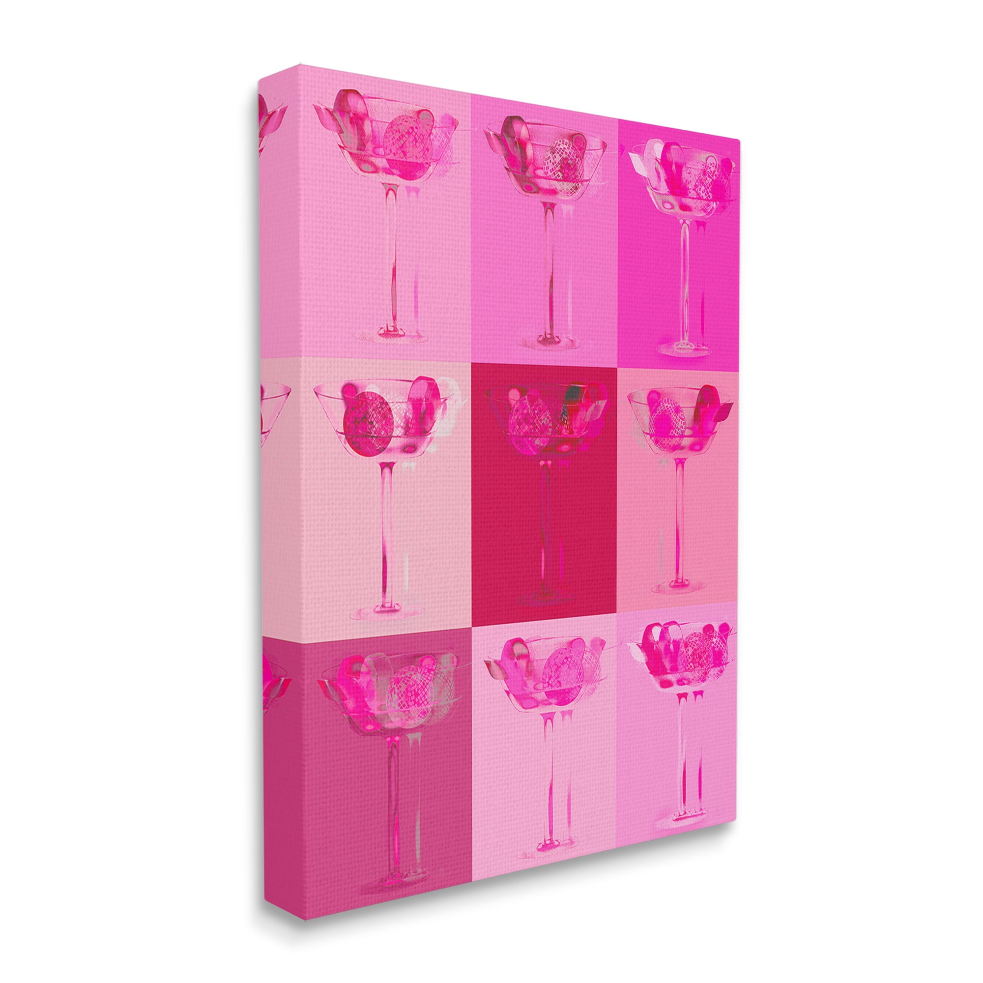 Stupell Industries Pink Abstract Drinks Food & Beverage Painting Gallery Wrapped Canvas Art Print Wall Art, 24 x 30