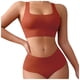 thumbnail image 1 of Conjunto de sujetador deportivo para mujer: estilo camiseta sin aros, relleno extraíble, fruncido en la parte superior, tallas S-XL., 1 of 4