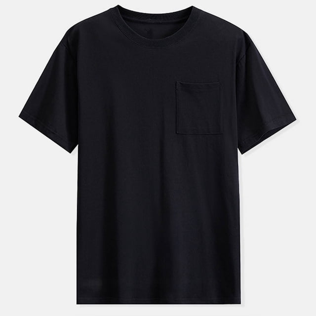 pstuiky Mangas cortas para hombre, Suéter casual de manga corta con cuello redondo y diseño liso cómodo para hombre camisetas de hombre l
