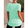 thumbnail image 2 of Asyoly Womens Tops Summer Short Sleeve Square Neck Blouse Casual Tunic Tops Loose Fit T Shirts, 2 of 5