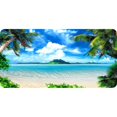 thumbnail image 1 of Beach Palms And Mountains Photo License Plate, 1 of 1