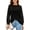 01 Black, variant on Aiyino Women's Long Sleeve Round Neck Tops Lace Casual Waffle Tee Loose Blouses T Shirts