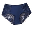 thumbnail image 2 of Period Panties Women Fashion Women's Lace Solid Stretch Panties High Waist Underpants Panties Briefs Lace Underwear Navy S, 2 of 4