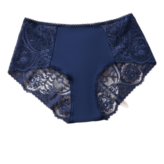 Kvture Women's Lace Panties Breathable Cheeky Underwear Mid Rise Briefs Stretchy Panties M