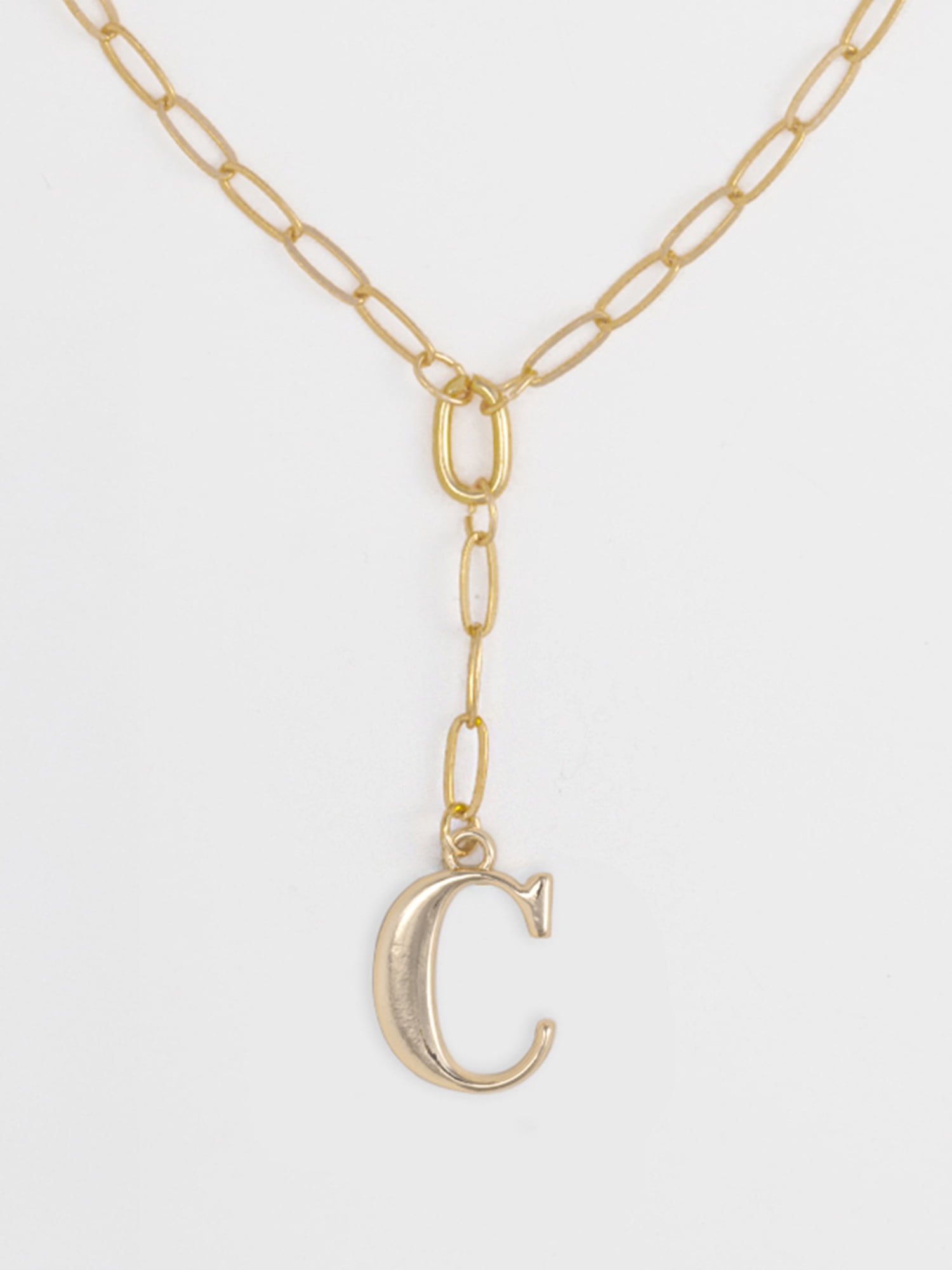 Time and Tru Women's Goldtone Initial Necklace, C