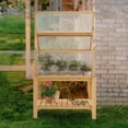 thumbnail image 2 of Mcombo Cold Frame Greenhouse, Portable Wooden Greenhouse Raised Potted Plant Protection Box with Shelf for Outdoor Indoor Use, 0266, 2 of 7