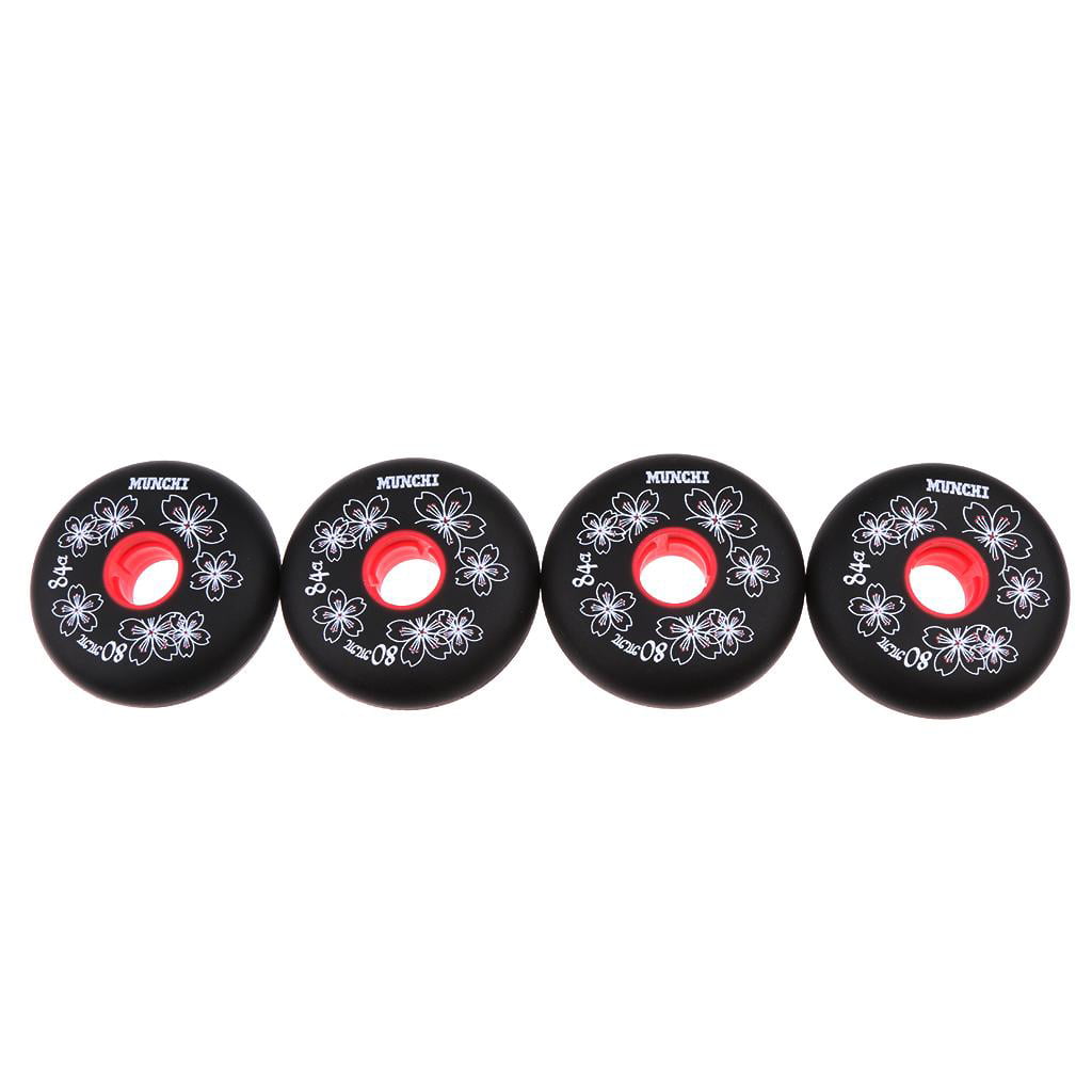 8 Pcs Inline Roller Hockey Skate Replacement Wheel Elastic 84A 76mm 80mm 