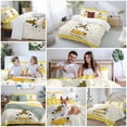 thumbnail image 5 of Queen 4 Piece Bedding Set Farm Honeybee Gnome Soft Breathable Duvet Cover and Pillowcase,Daisy Flower Yellow Buffalo Plaid Duvet Cover Set Washable Bed Sheets for Bedroom Dormitory Guest Room, 5 of 9