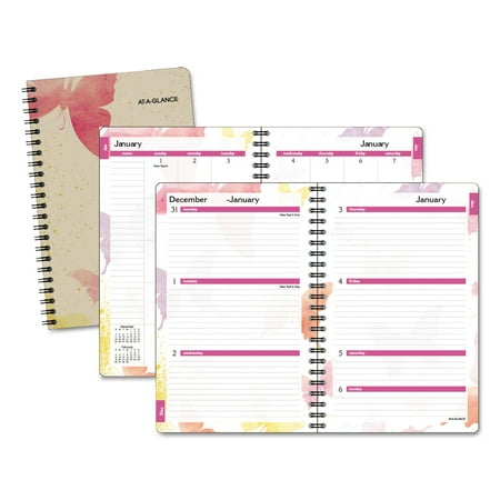 Monthly Pocket Appointment Book Acco Brands 791-200G At-A-Glance Weekly And Monthly Planner & Appointment Book 2017, Recycled, 5.5 X 8.5 In. - Watercolors ()