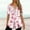 B# Pink 4, variant on YOTAMI Women's Short Sleeve Tops Fashion V-Neck Button-Down Tops Summer Floral Print T-Shirts White