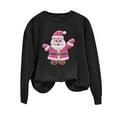 thumbnail image 2 of Aobny Long Sleeve Plus Size Shirts Black Sweatshirt Christmas Tops Crew Neck Pullover Women Santa Work Shirts for Women Business Casual,L, 2 of 6