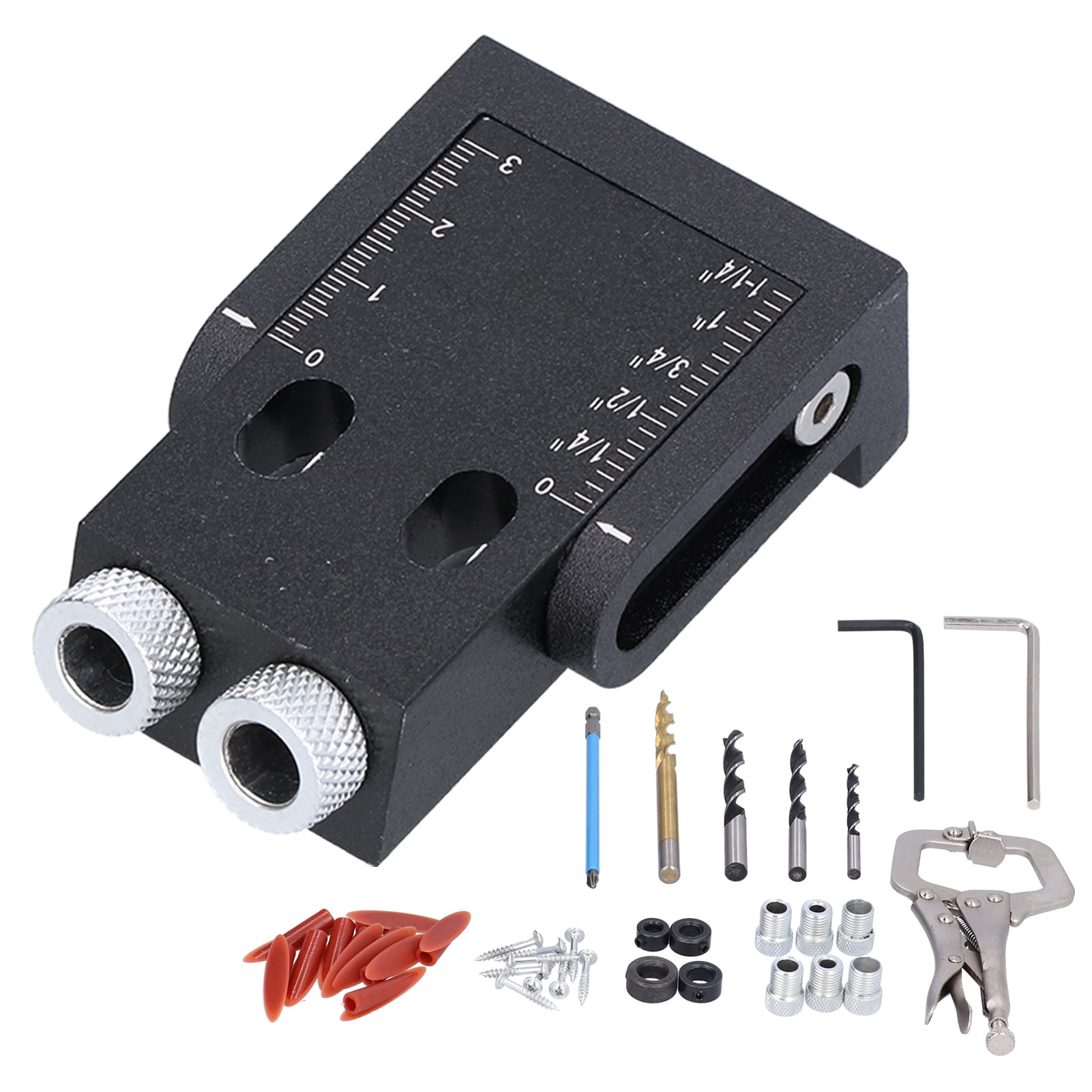 Kit Gabarit De Trou De Poche HFM – Guide De Perçage à 15° Pour Travail Du Bois, Noir