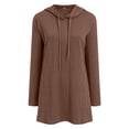 thumbnail image 4 of QHFBli Women Hooded Sweater Dress Trendy Texture Knit Casual Pullover Hoodies Loose Fit Long Sleeve Elegant Sweatshirt Fall Dress, 4 of 5