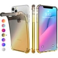 thumbnail image 1 of TORUBIA For iPhone 11 6.1 Inch Case Soft TPU Thicken Scratch Resistance Color Gradient Phone Back Cover Black-golden, 1 of 9