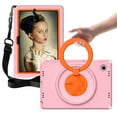 thumbnail image 7 of Decase Rugged Tablet Shell for Samsung Galaxy Tab A8 10.5 inch 2022 Model SM-X200/X205/X207,EVA Kids Friendly Heavy Cover With Ring Handle Grip Rotating Stand & Shoulder Strap for Samsung Tab A8,Pink, 7 of 7