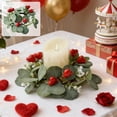 thumbnail image 2 of Bfogop 10" Mini Valentines Day Taper Candle Rings Wreaths Artificial Small Floral Table Centerpieces Wreath Romantic Taper Candle Holder for Galentine’s Farmhouse Home Candlesticks Decor, 2 of 6