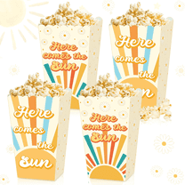 Sun Popcorn Boxes - Here Comes The Son Decor Party Favor Bags Boxes - Sunshine Baby Shower Supplies