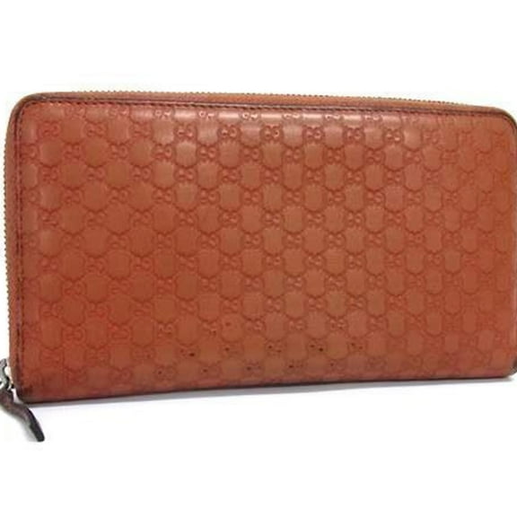 Pre-Owned GUCCI Micro Guccissima Organizer Long Wallet 233194 Brown Leather Round for Men and...