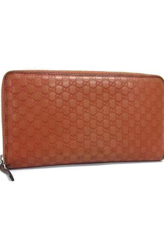 Pre-Owned GUCCI Micro Guccissima Organizer Long Wallet 233194 Brown Leather Round for... (Good)